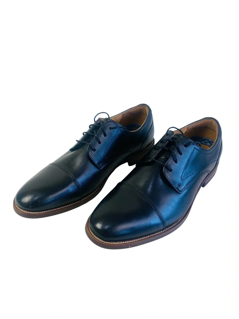 Florsheim Black Leather Rico Cap Toe Oxford Shoes Size 9